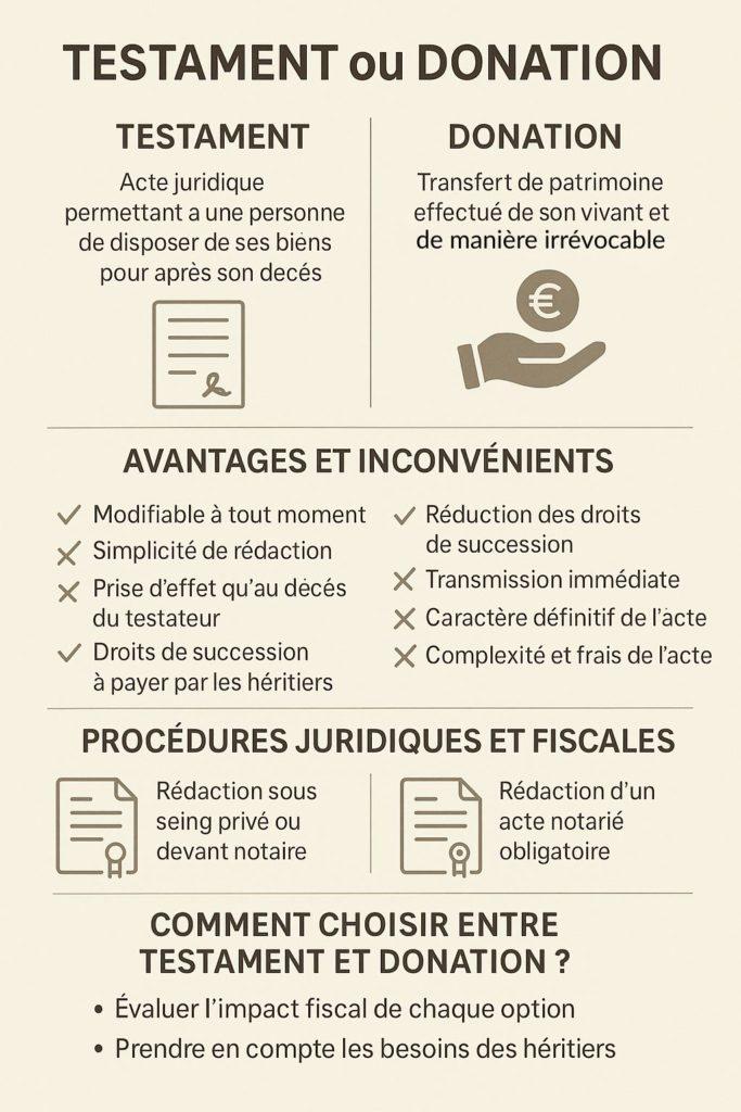 comparaison testament/donation